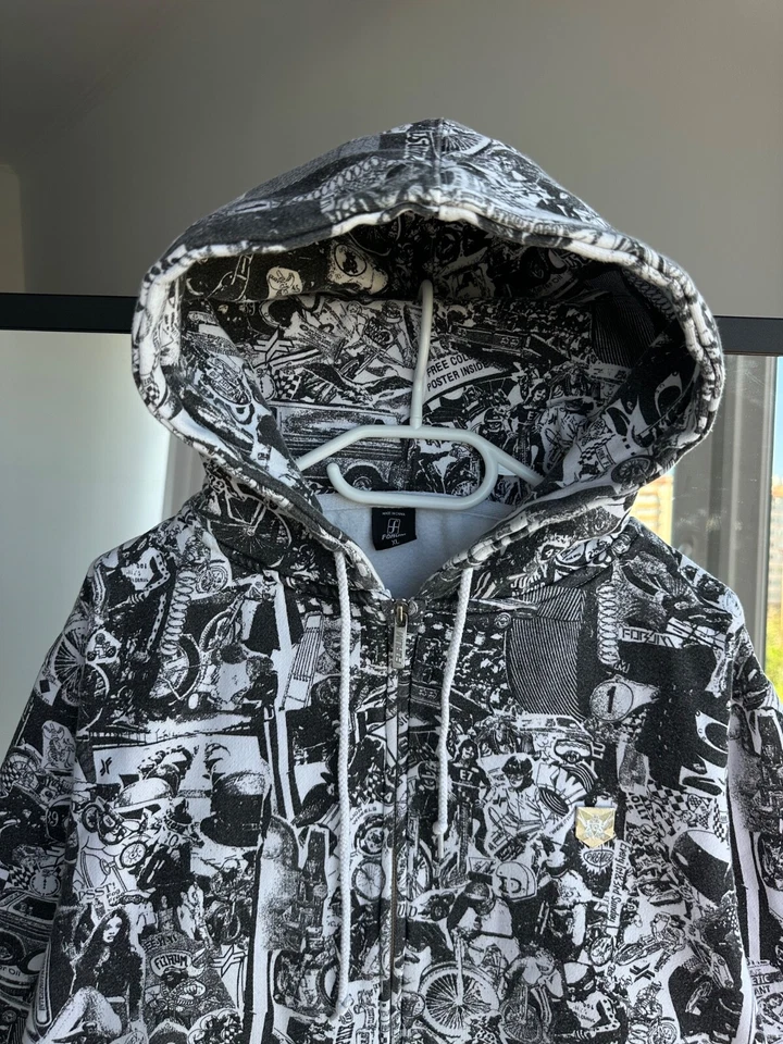 Sudadera con capucha vintage Forum Racing cremallera Y2K graffiti motocross para hombre talla XL Foto 3 de 4