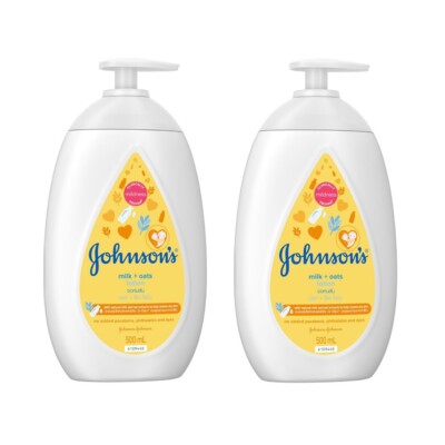 2x500ml Body Lotion Skin Johnson Baby Milk Oat Mildness Proven Nourish Moist 