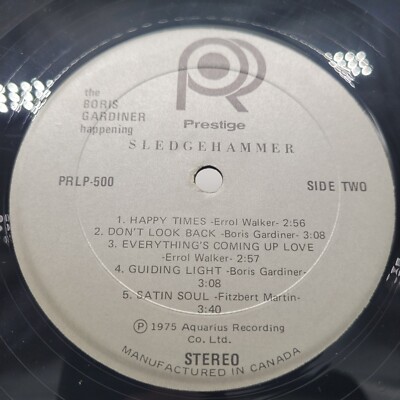 Reggae Boris Gardiner Happening PRLP-500 SLEDGEHAMMER RECORD ALBUM