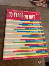 30 Years 30 Hits No1 Piano vocal Chords , 1965 Songbook Miller Music