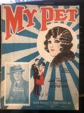 1928 Ragtime Sheet Music MY PET by Milton Ager