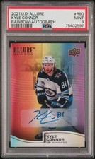 2021 Upper Deck Allure Rainbow Kyle Connor #R80 Rainbow-Autograph PSA 9