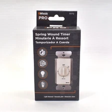 Woods Pro 59712 Spring Wound Dial Wall Timer 15 min. Light Almond