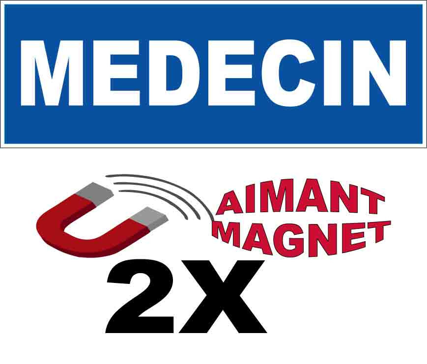 Panneaux magnétiques MEDECIN 10x30cm pour stationnement d'urgence en visite à domicile