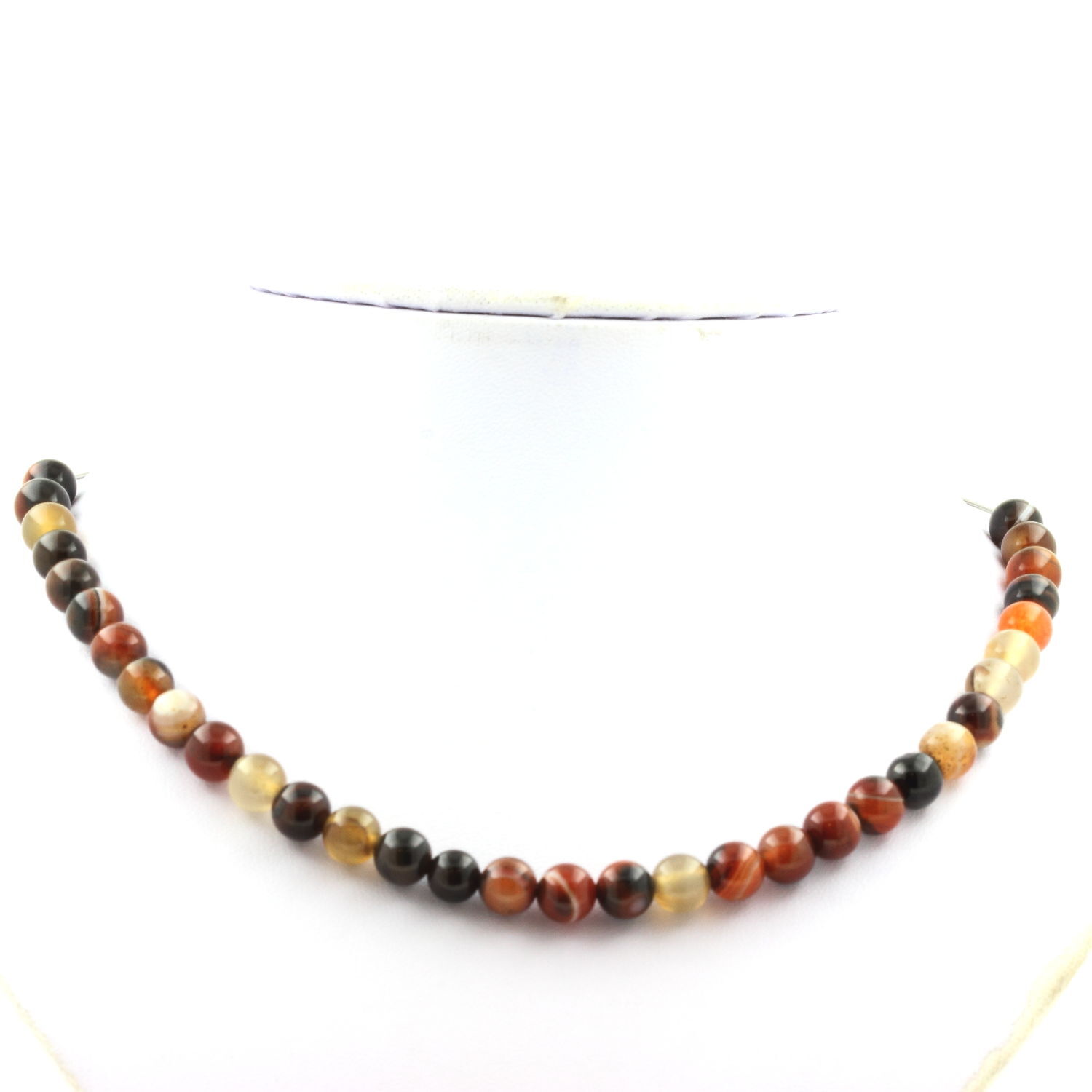 Collier Agate de Rêve 8 mm avec chaine robuste anti-ternissement