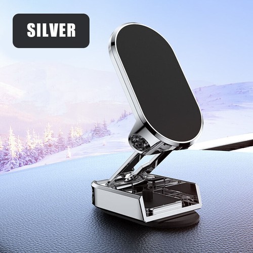 Foldable Magnetic Car Phone Holder Stand Strong Magnet Dashboard Mount Bracket - Picture 7 of 8