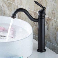 Kitchen Sink Faucet Single Hole Swivel Mixer Tap Black Oil Rubbed Brass fhg019
