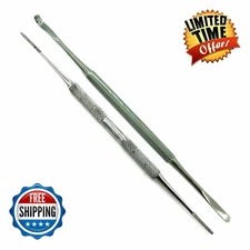 BRAND NEW HIGH GRADE STAINLESS STEEL DUAL SIDE NAIL FILE + TOE NAIL LIFTER 2 PC