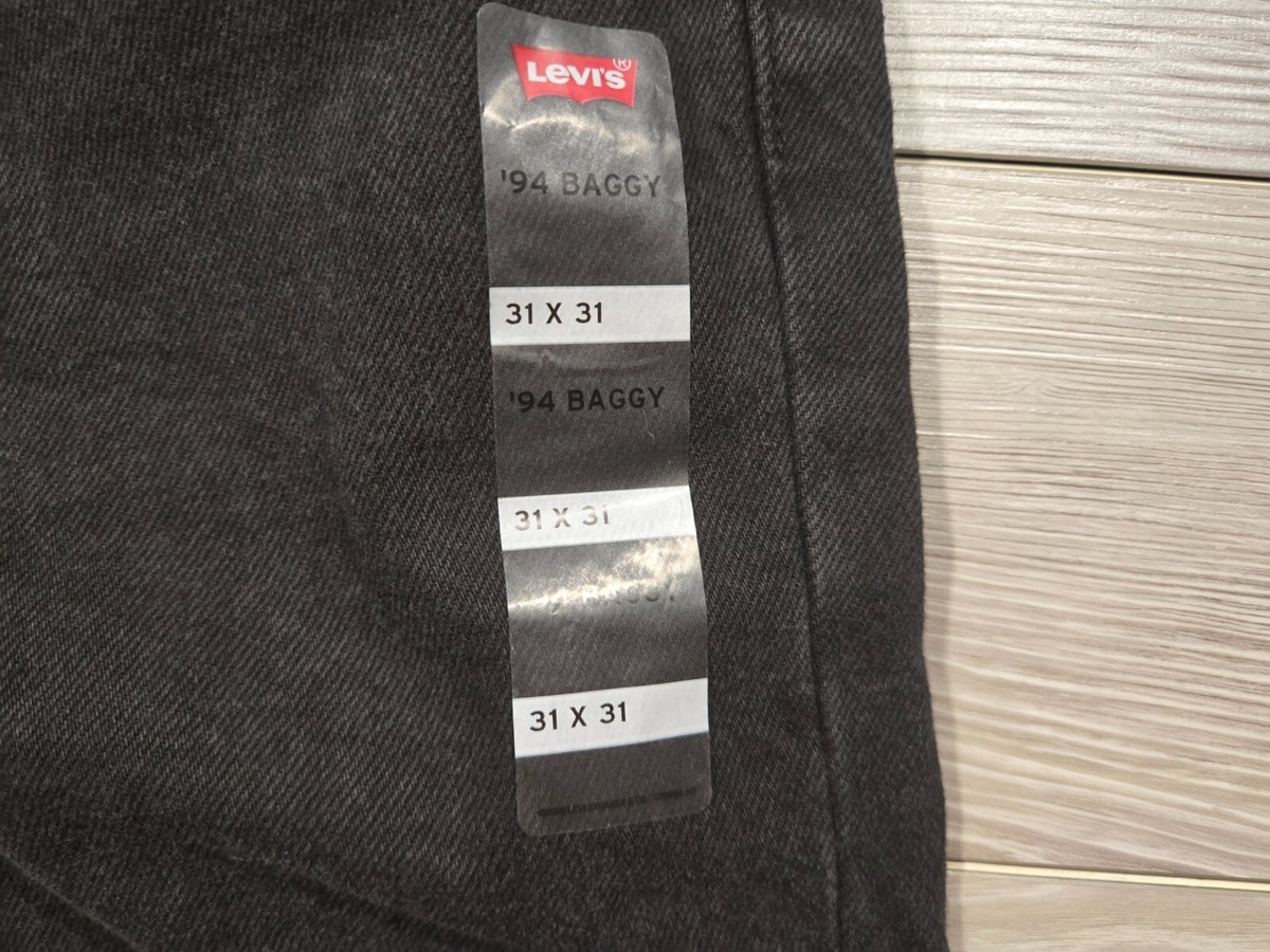 Levis Silver Tab 94 Baggy Jeans Mens 29x31 Black Distressed