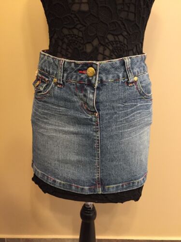 XOXO Blue Denim Mini Skirt, Size 1/2. In Great Condition!  - Foto 1 di 5