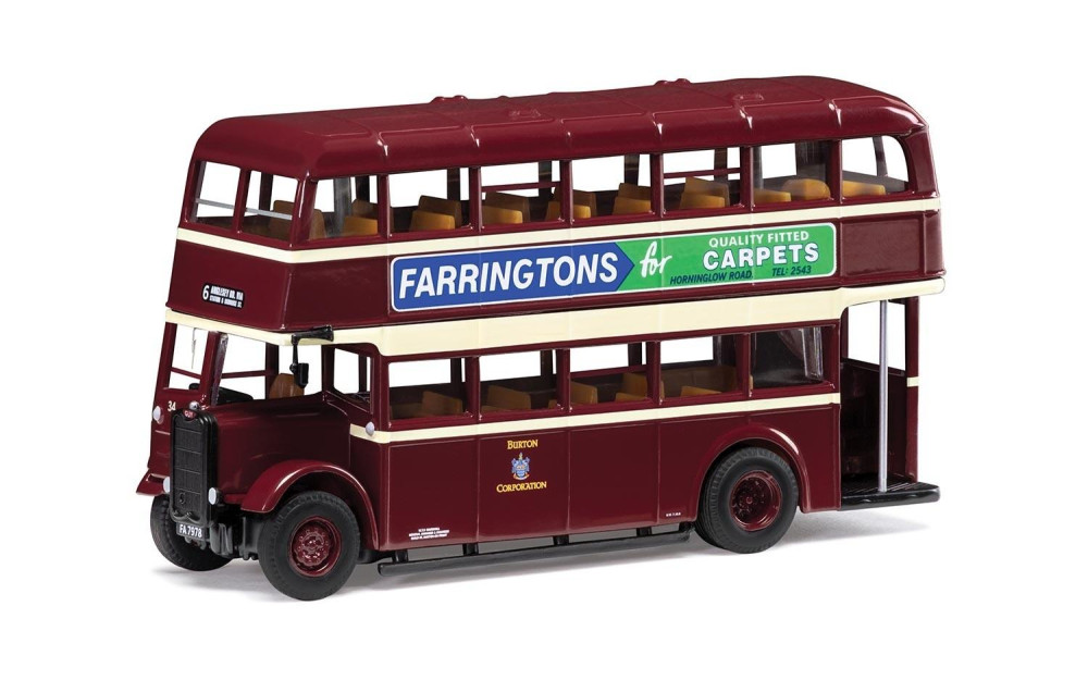 Corgi OM43917A Guy Arab II Burton Corporation Burgundy and Cream 1:76 Scale