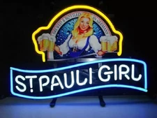 St Pauli Girl Beer 17"x14" Neon Sign Lamp Light Gift Show Man Cave Bar Wall EM