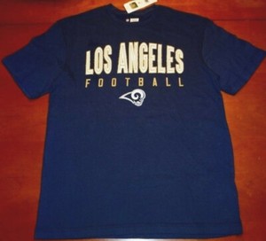 NFL TEAM APPAREL LOS ANGELES RAMS Navy Blue T Shirt Mens Size S Vintage Letters | eBay