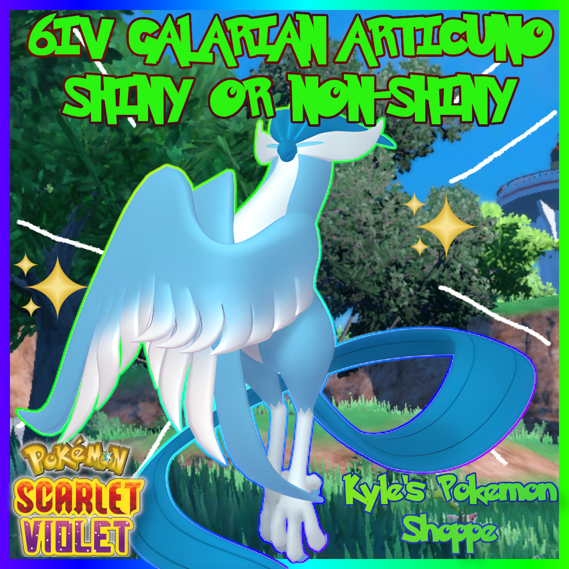 6IV Shiny Galarian Articuno Pokemon Scarlet and Violet