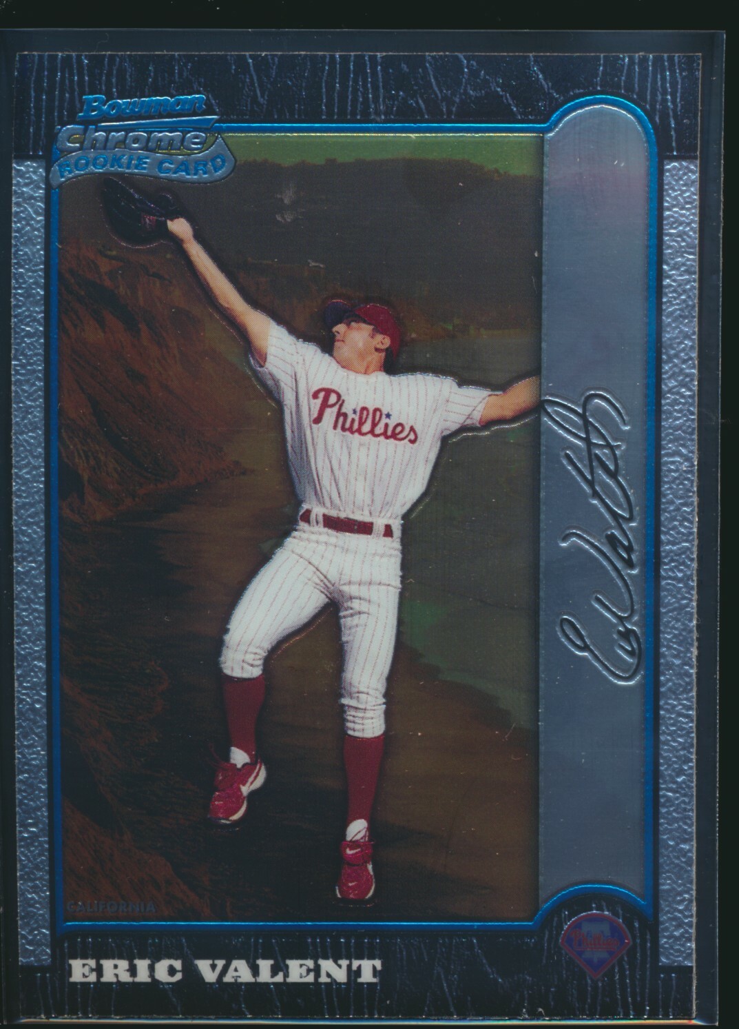 1999 Bowman Chrome International Parallel #113 Eric Valent Philadelphia Phillies