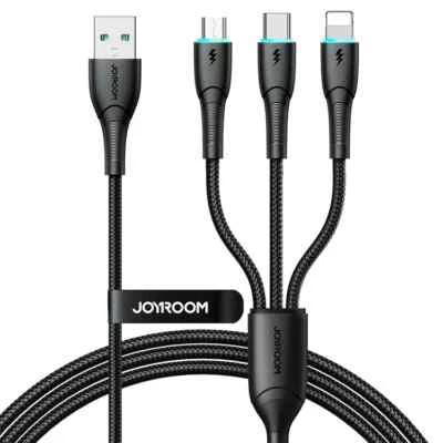JOYROOM 3-in-1 (lightining, Type-C, Micro) 1.2m Fast Quick Charger Data Cable - Image 1 of 4