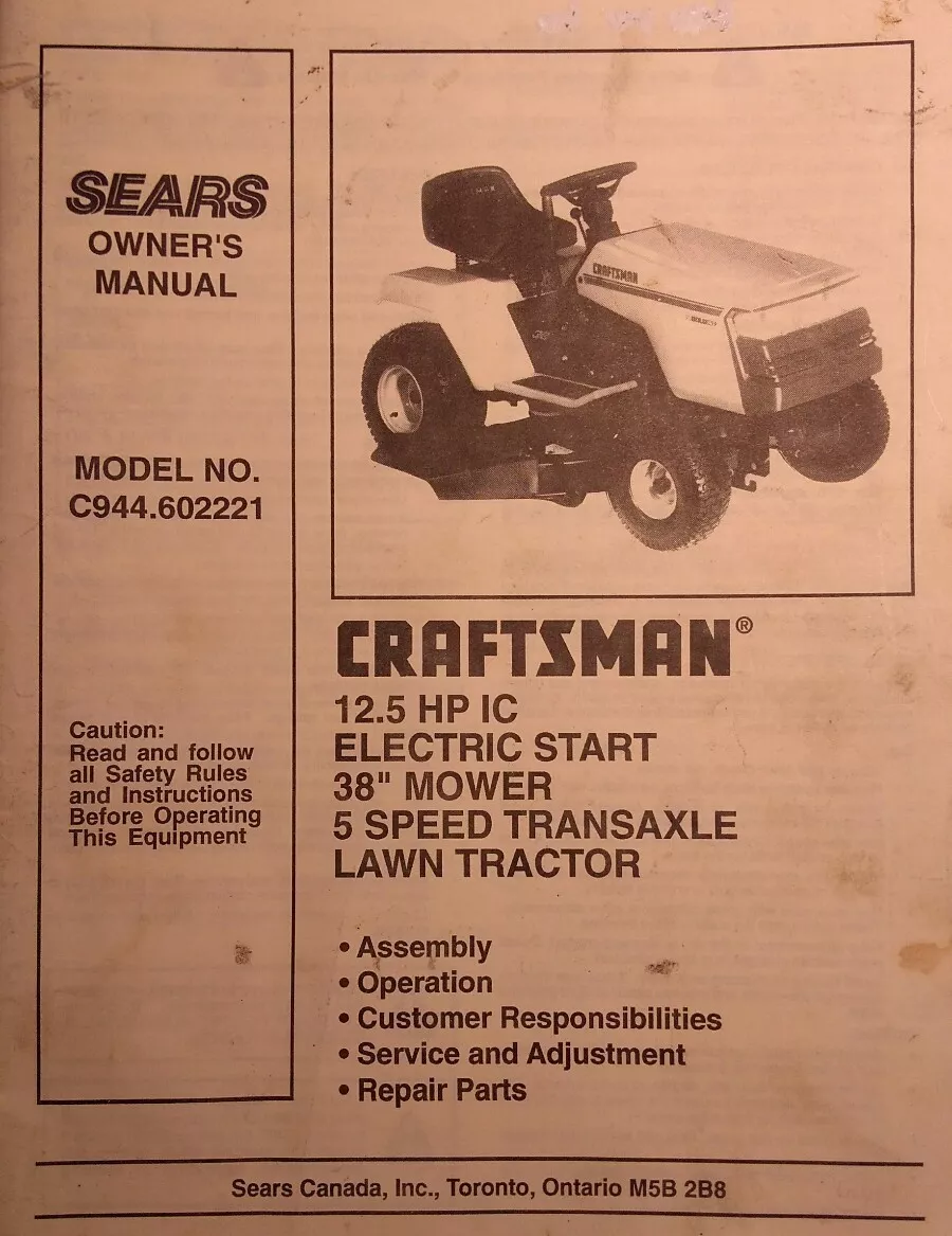 Craftsman 38 online riding mower