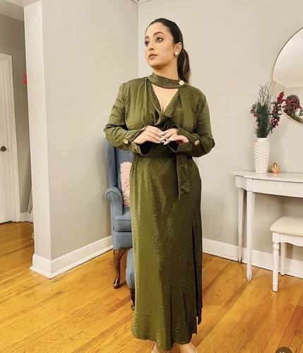 ZARA WOMAN NWT JACQUARD MIDI DRESS OLIVE GREEN | 5029/177 ALL SIZES - Picture 14 of 24