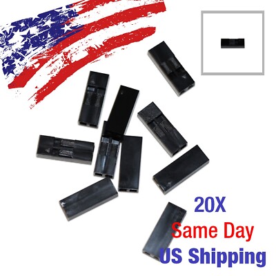 2 Pin Dupont Housing Female 2P Connector 2.54mm Crimp Black 20pcs US SHIP TODAY!