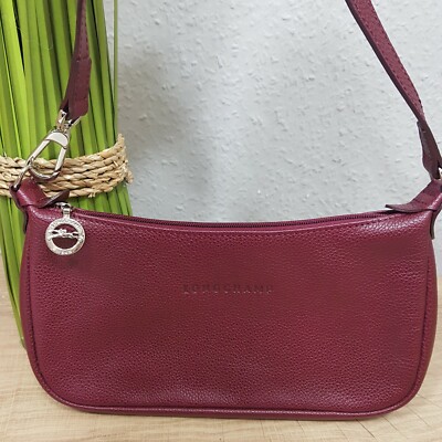 Longchamp Ledertasche Clutch Umhängetasche weinrot neuwertig mit  Staubbeutel