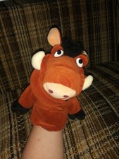 Disney Lion King Pumbaa Hand Puppet Plush W Bug In Mouth 10" Stuffed Animal...