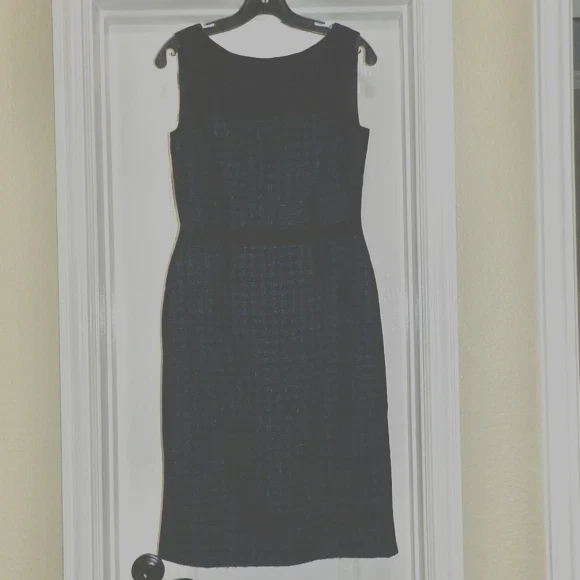Abito a tubino nuovo con etichette TORY BURCH Navy Sloane a quadri tweed senza maniche taglia 4