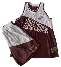 NOS Vtg 90s AACA Morehouse College Jersey and Shorts Set L Tiger HBCU basketball