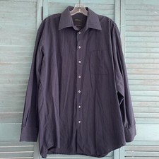 Claiborne Men's Button Up Collard Shirt Sz 16.5 34/35 Blue Black