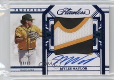 2024 Panini Flawless Prospect Sapphire /15 Myles Naylor #PPA-MN Patch Auto 16wc