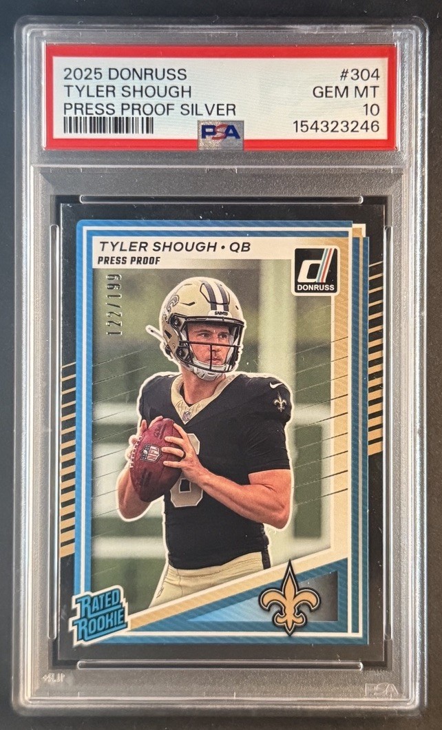 Tyler Shough Panini Donruss #304 Press Proof Silver