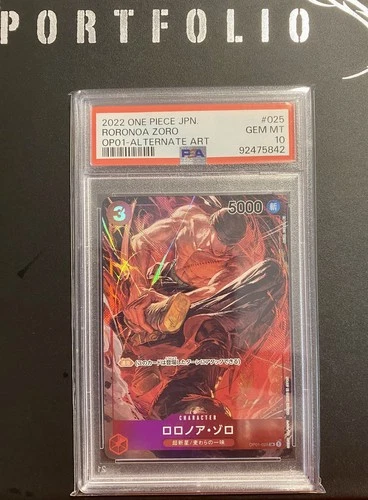 Roronoa Zoro OP01-025 PSA10 Alternate Art Parallel One Piece Card Game