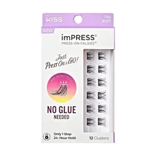 KISS imPRESS False Eyelashes, Lash Clusters, Falsies, Chic Wispy', 12mm-14mm,...