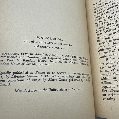 The Myth of Sisyphus and Other Essays By Albert Camus 1955 Vintage AC265 - Foto 8 di 10