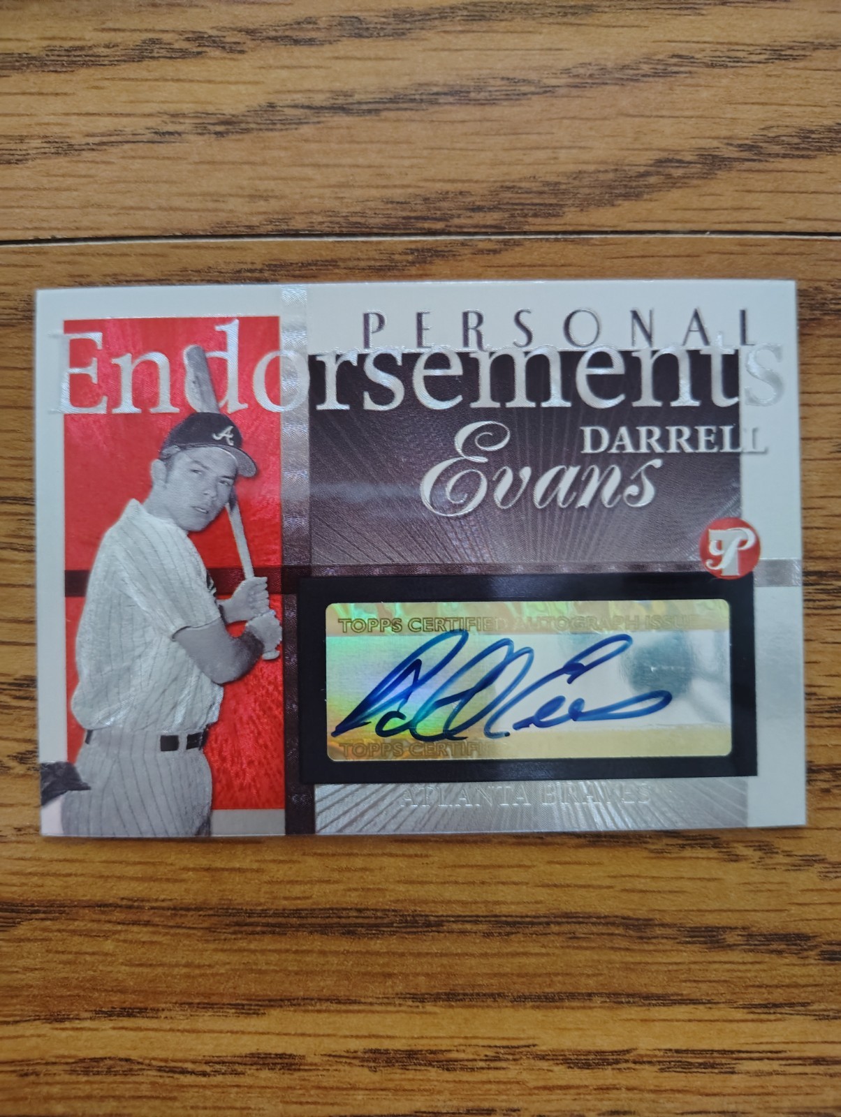 2005 TOPPS PRISTINE LEGENDS ENDORSEMENTS DARRELL EVANS #PEA-DWE BRAVES AUTO