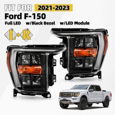 For 2021-2023 Ford F-150 Full Led Headlight Wblack Bezel Wo Afs Leftright For 2021-2023 Ford F-150 Full Led Headlight Wblack Bezel Wo Afs Leftright