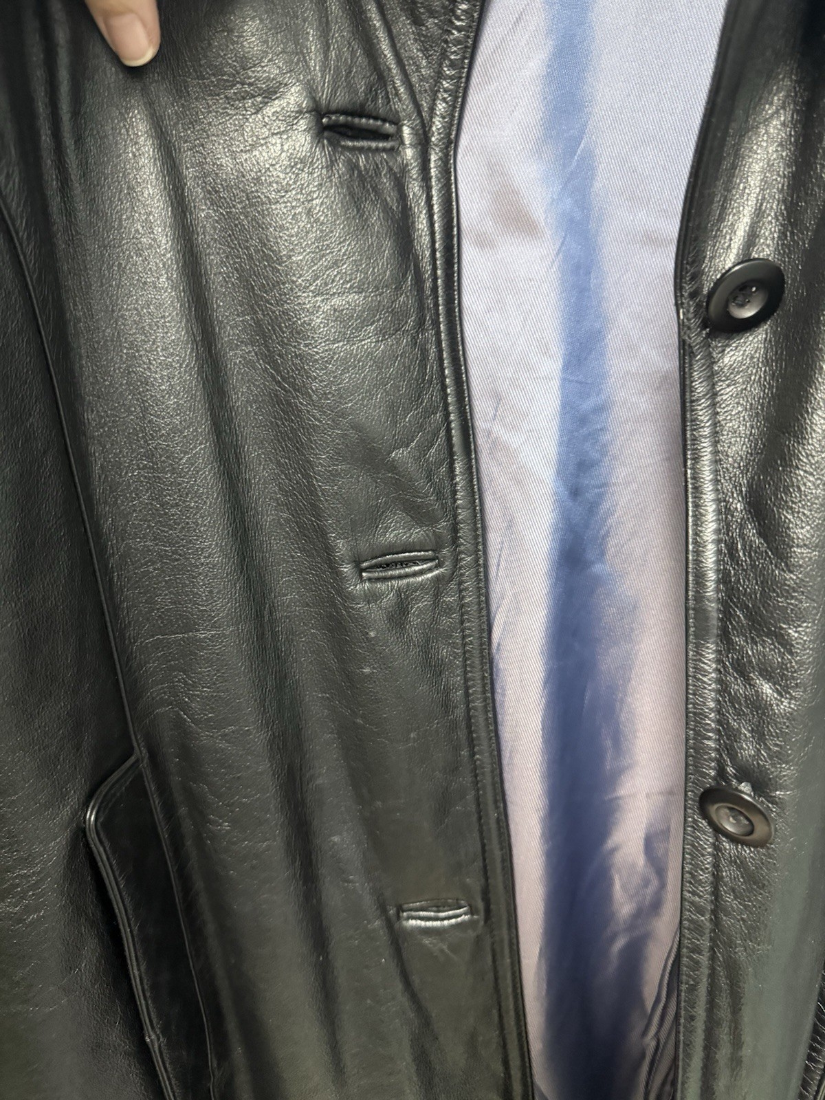 Wilsons maxima Leather Black Button Overcoat wome… - image 11