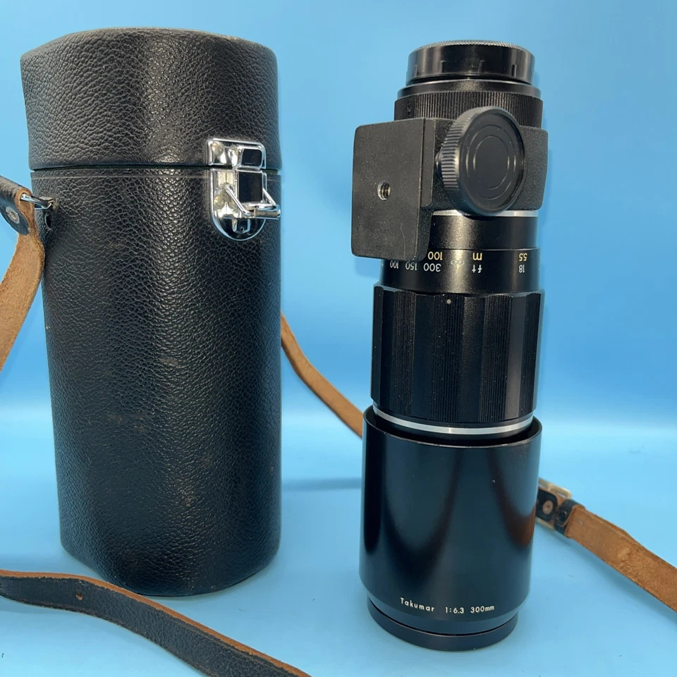 Asahi PENTAX Tele Takumar 300mm F/6.3 MF lens w/ Case Hood Tripod Collar JAPAN - Image 2 of 4