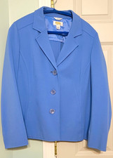 Talbots Petites Blue Blazer Jacket 16P Button Front Stretch