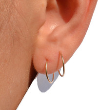 14K Real Gold Thin Hoop Earrings Hoops Gold Hoop Earrings for Women Tiny Daint