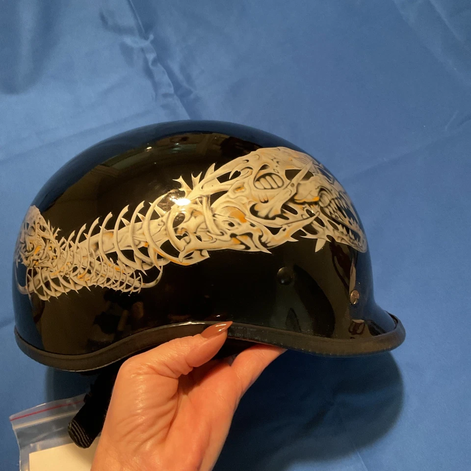 Meio capacete gráfico Rodia RHD-EX ESQUELETO detalhado aprovado pelo ponto, SM 55-56 - Imagem 4 de 4