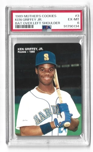 PSA 6 EX-MT 1989 Mother's Cookies Ken Griffey Jr. #3 Seattle Mariners Baseball