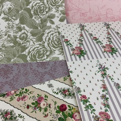 Anna Griffin Floral Cardstock Paper Lot 12x12   25 Shabby Chic Crafting