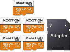 5 Pack Micro SD Cards 128GB, U3 Microsdxc Flash Memory Card for 4K Video Recordi