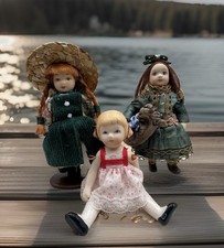 Lot of 3 Porcelain/Ceramic Dolls Jointed 3"