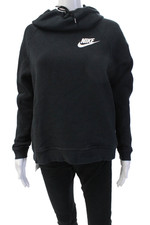 Nike Womens Pullover Hoodie Black Drawstring Long Sleeve Size M