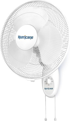 #ad Hurricane Supreme 16 Inch 90 Degree Oscillating 3 Speed Wall Mounted Fan White $32.99