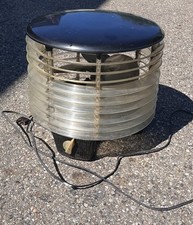 Air Flight Machine Age Bakelite Hassock ventilatore a pavimento rotondo WW Welch vintage