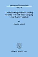 Der Verwaltungsrechtliche Vertrag Unter Besonderer BerüCksichtigung Seiner...