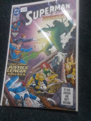Superman #74 1992 Doomsday Justice League America DC Comic bagged boarded NM