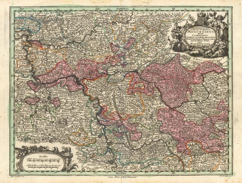 Archiepiscopat. et Electoratus Moguntinus. Mainz, Wertheim. Seutter c1744 map